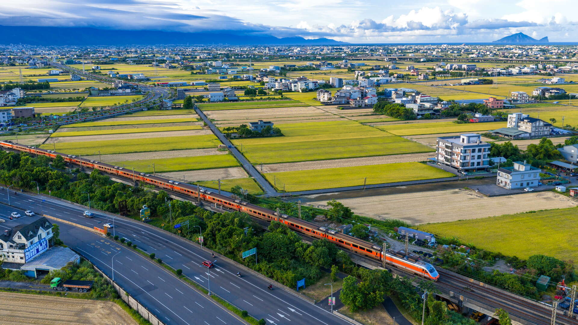 蘭陽溪自行車道空拍